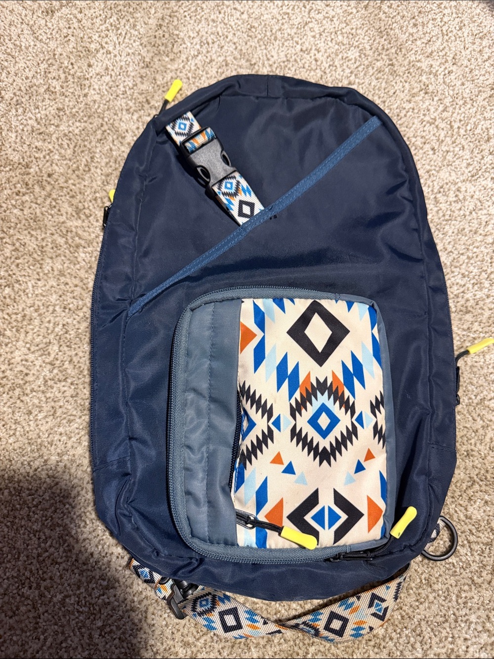 Original Use Navy Backpack with Geometric Accent